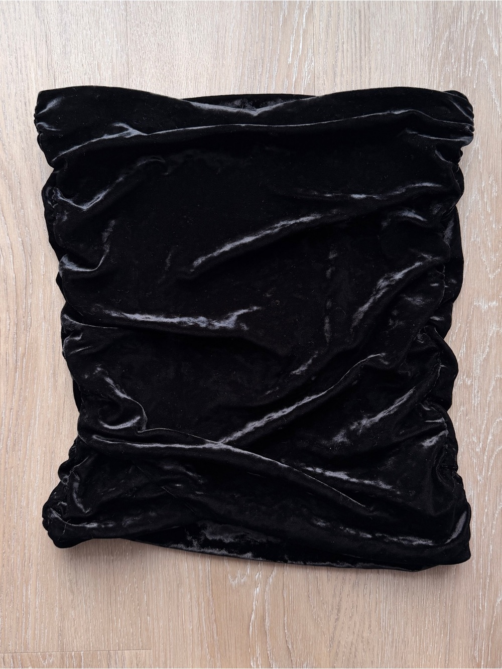 Free People velvet ruched tube top